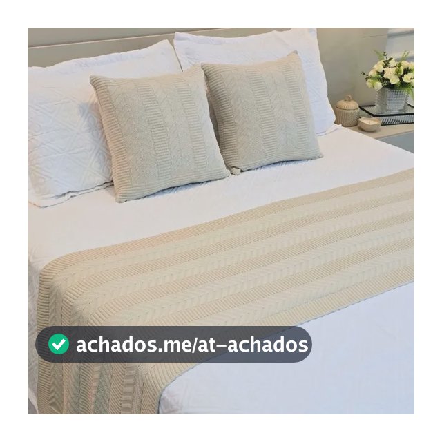 Peseira Cama Casal Queen Trico Manta Decorativa 230cm X 60cm