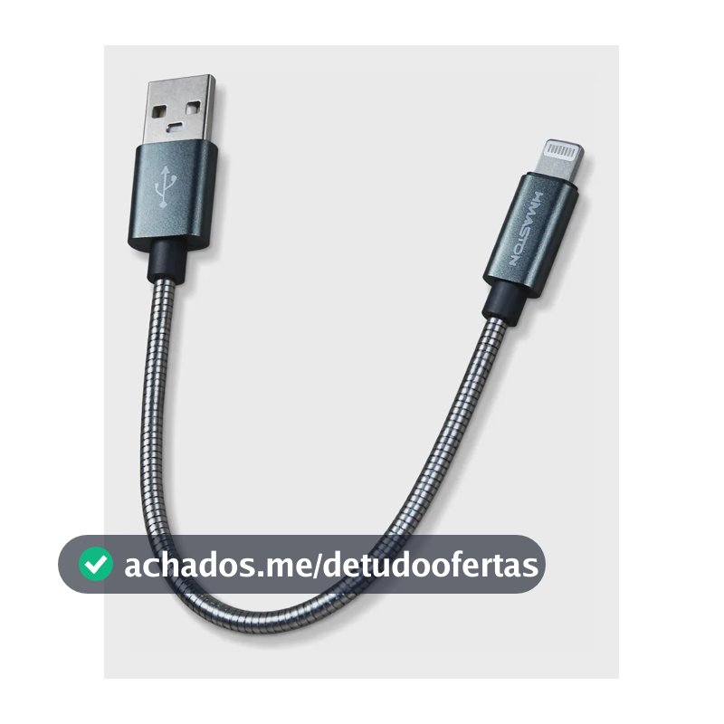 Cabo Para iPhone Lightning Curto Pequeno 20 Cm Turbo Dourado