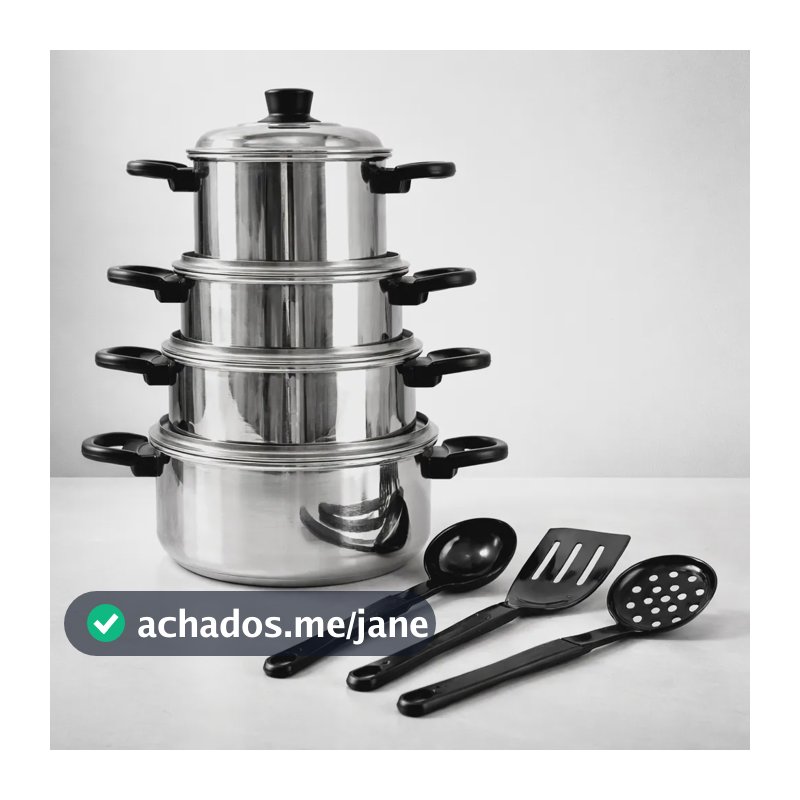 Jogo Panela 8 Peças Aluminio Prateado