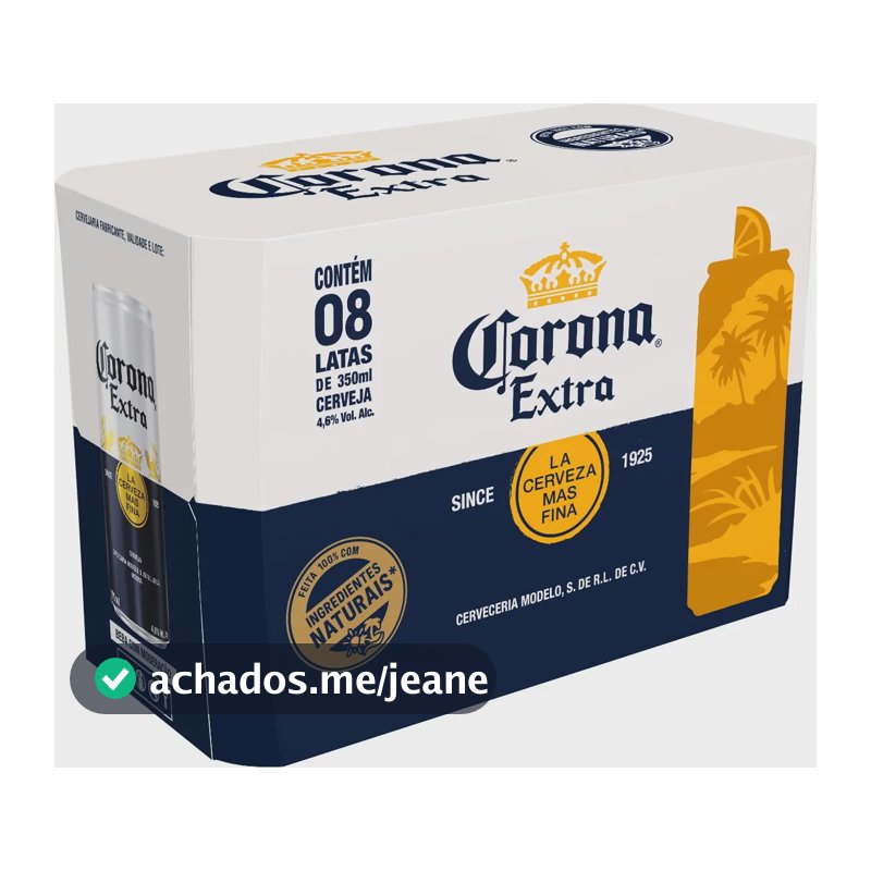 Cerveja Corona Extra Lata 350ml - Pack 8 Unidades