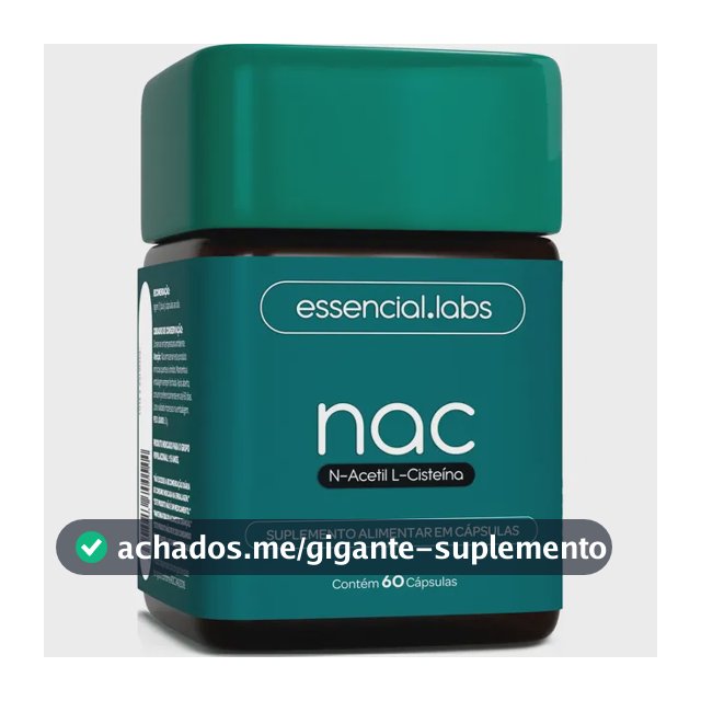 NAC 600mg - Fórmula Exclusiva com Máxima Concentração e Pureza - N-Acetil L-Cisteína - 60 Cápsulas
