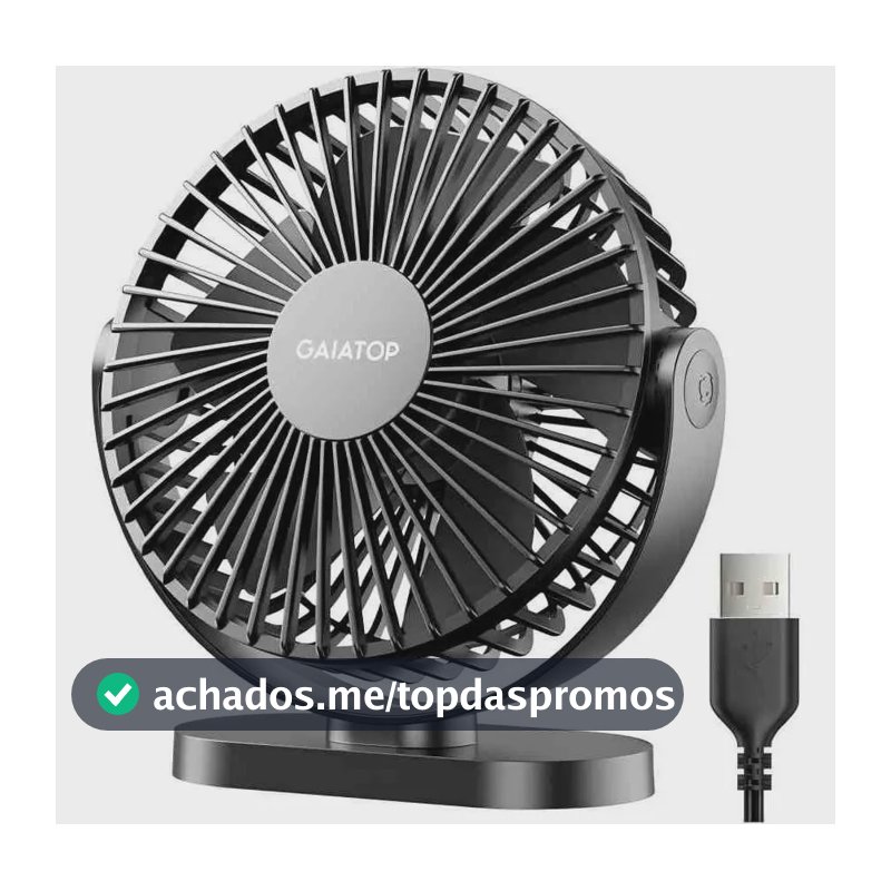 Ventilador Portátil De Mesa 3 Velocidades Ultra Silencioso