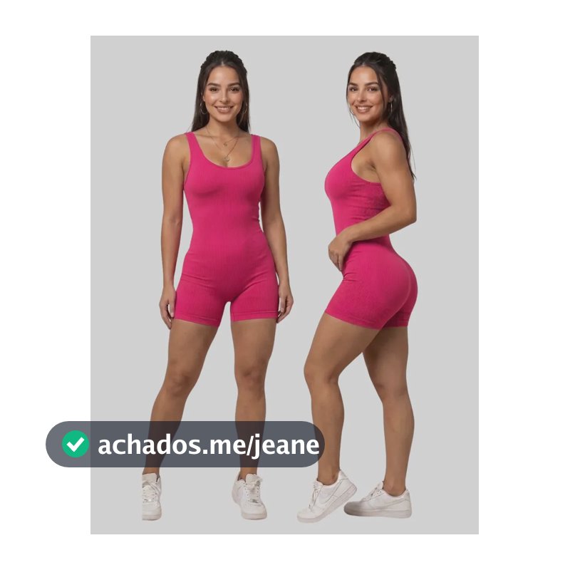 Macaquinho Feminino Academia Curto Canelado Premium Treino Rosa Lisa Único (34-42)