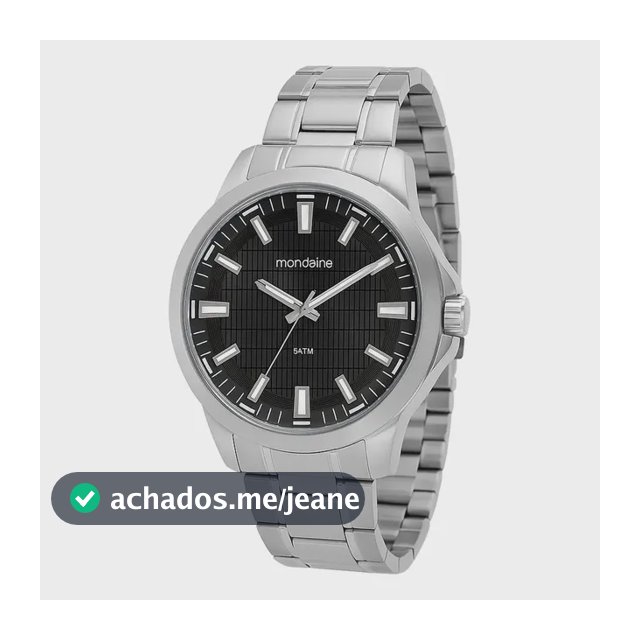 Relógio de pulso Mondaine 99784G0MVNE1 cor prateado - fondo preto