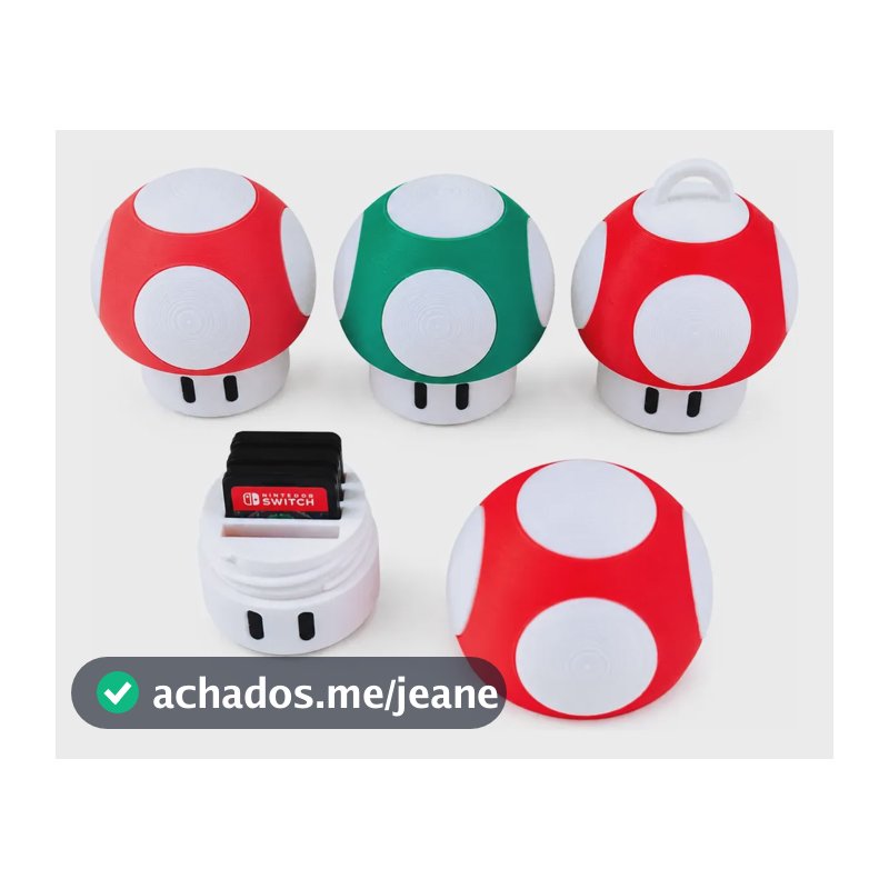 Porta Jogos Nintendo Switch Em Formato De Cogumelo Terracota