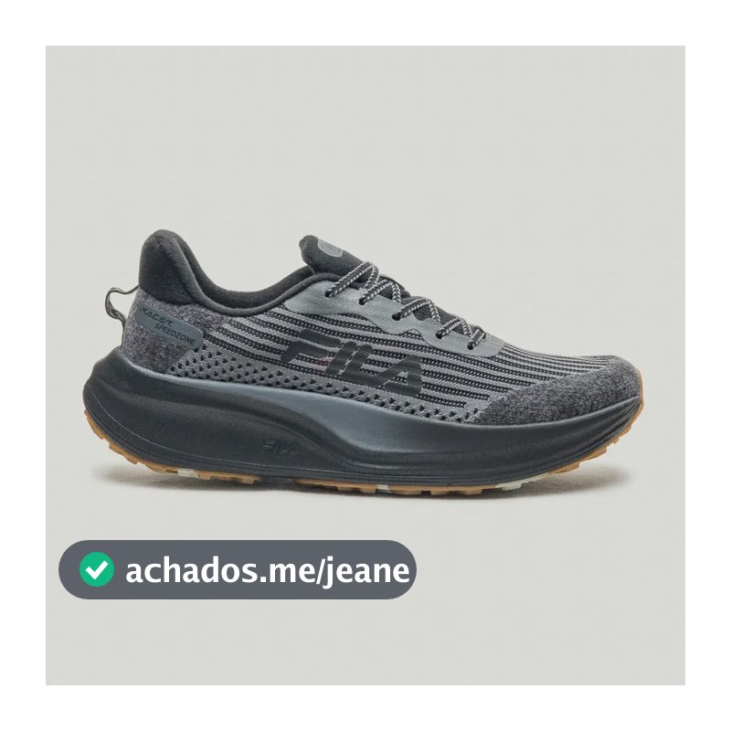 Tênis Feminino Racer Speedzone Tr Fila Grafite/preto Liso 34 Br