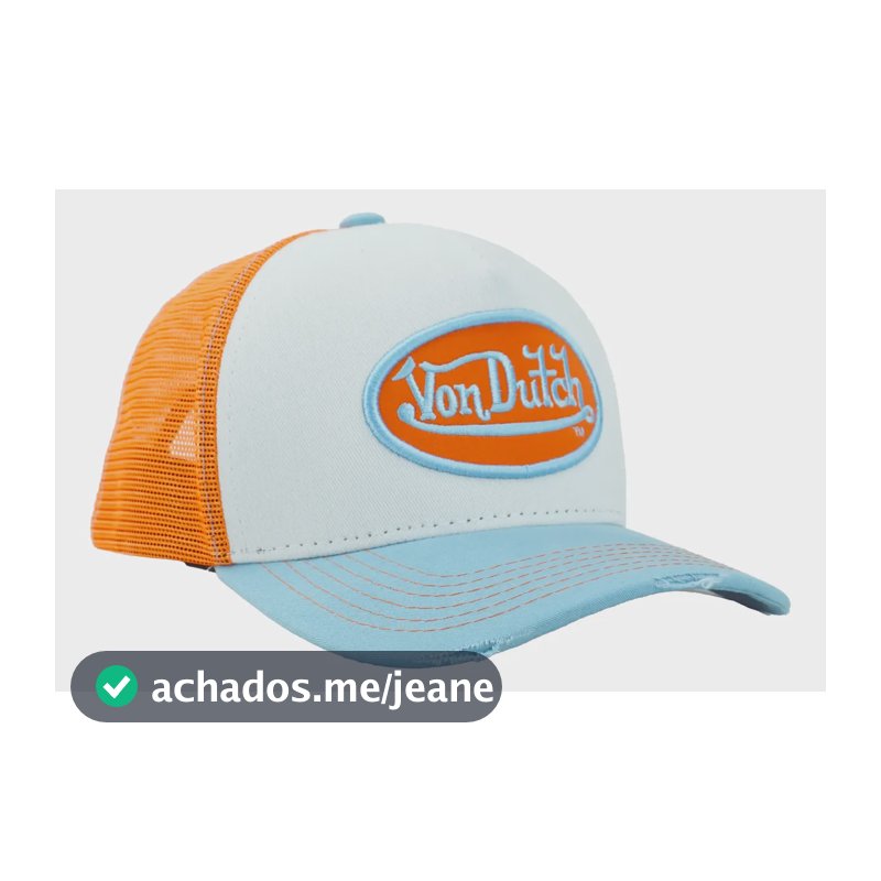 Boné Von Dutch Trucker Ajustável Unissex Vintage Laranja Stone/branco Un