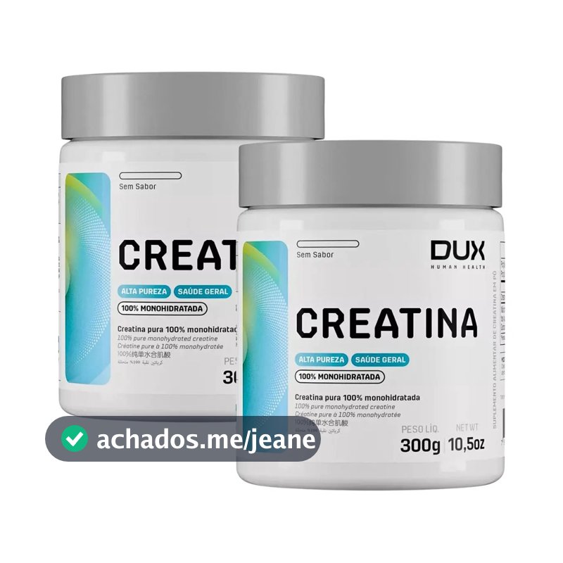 Creatina Dux Human Health Em Pó Sem Sabor 300g 2 Unidades