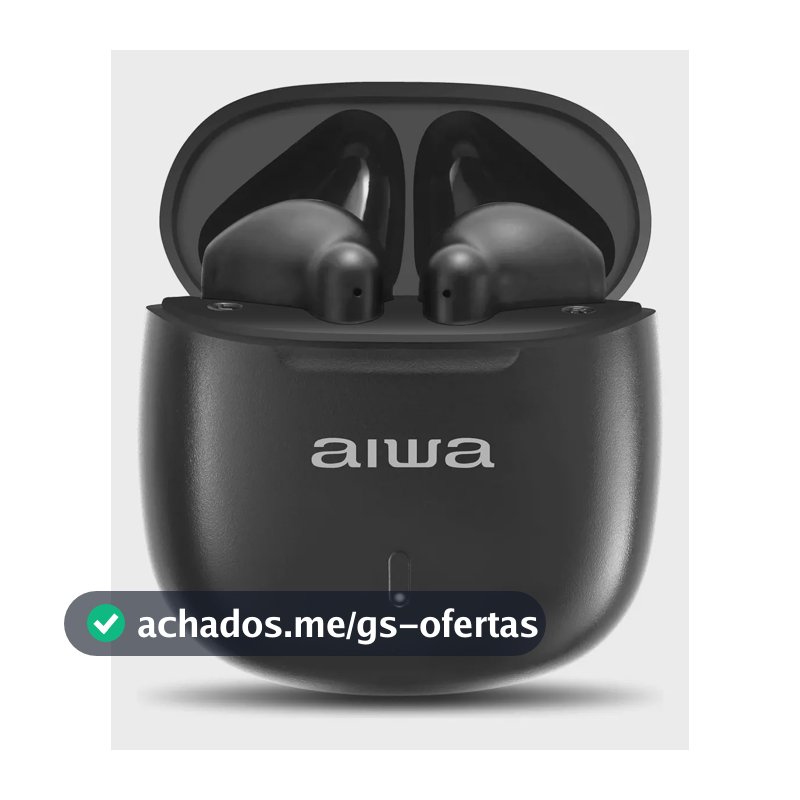 Fone de Ouvido Eardbud AIWA AWS-EB-05-B Bluetooth IPX4 24 Horas de bateria