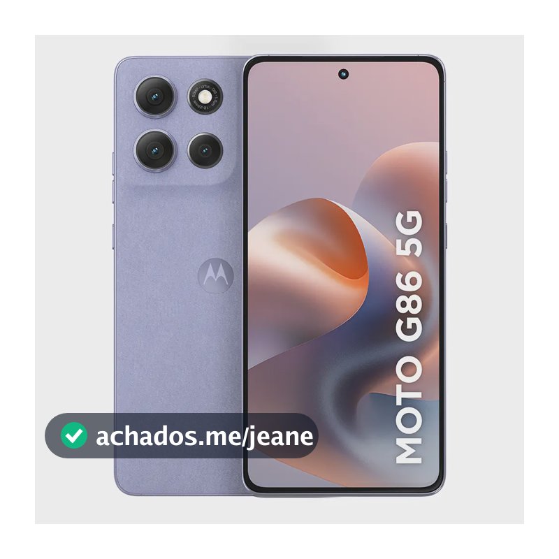 Smartphone Motorola Moto G86 5g - 512gb 12gb Ram+12gb Ram Boost, Tela 1.5k Poled, 50mp Sony Camera Ois Moto Ai, Videos Em 4k, Ip68 + Ip69 - Lilás