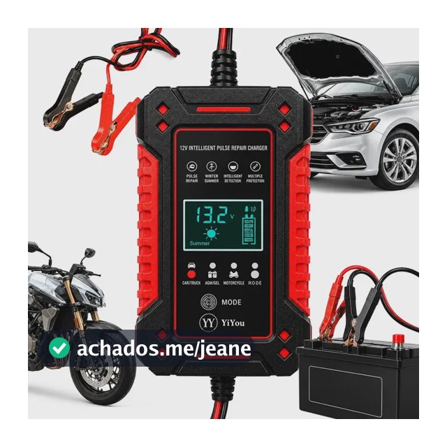 Carregador Inteligente de Bateria DUOSEG para Carro, Moto e Náuticos