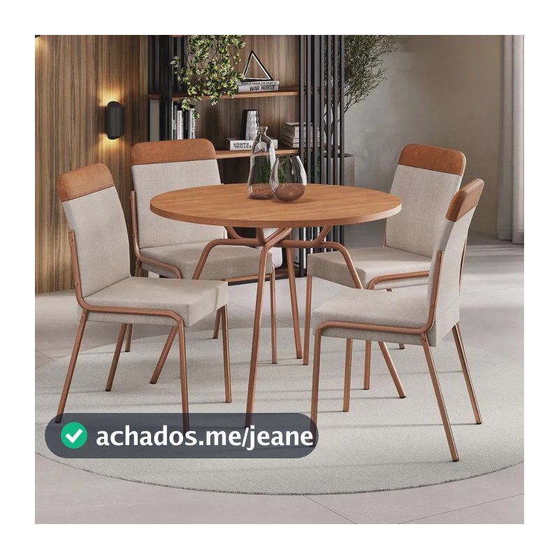 Conjunto Sala De Jantar 4 Cadeiras Georgia Carraro Rosê Rose