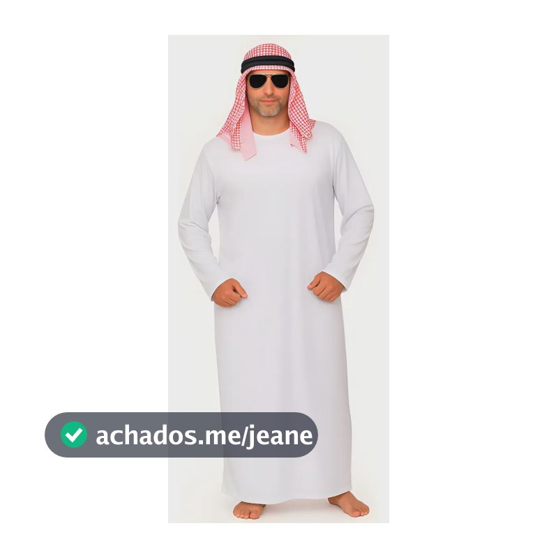 Fantasia Sheik Árabe Príncipe Do Deserto Carnaval Completa Branco P Ao G