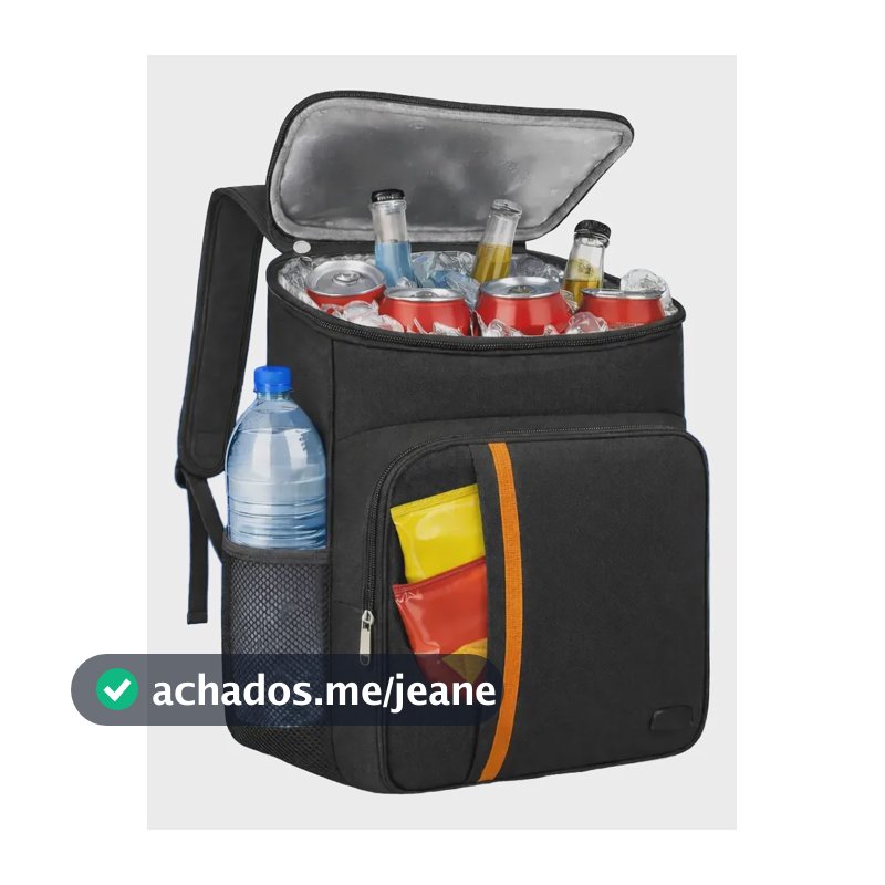 Mochila Bolsa Térmica Cooler Impermeável Bebida Grande 30l Preto
