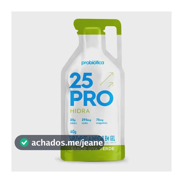 Gel Probiotica 25g Carbo Pro Repositor Completo Sache 10x 40 Uva Hidra Uva Verde Hidra
