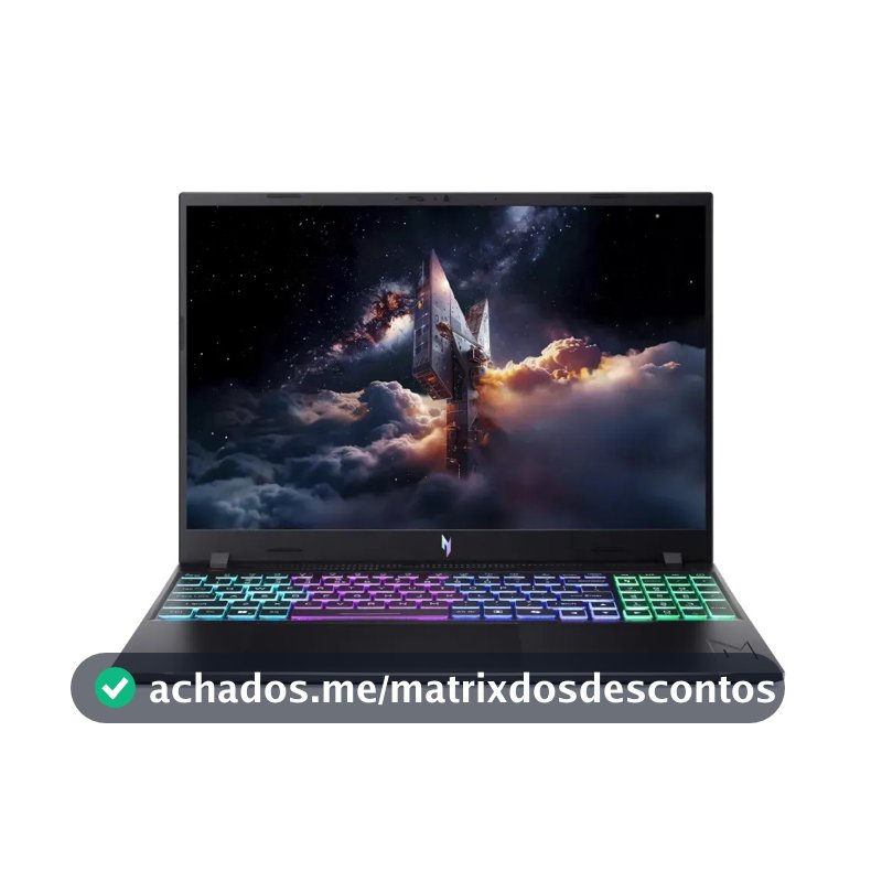 Notebook Gamer Acer Nitro V16 ANV16-I31-70Z0 Intel Core 7 240H 16GB RAM 512GB SSD RTX5060 Windows 11 Home 16"
