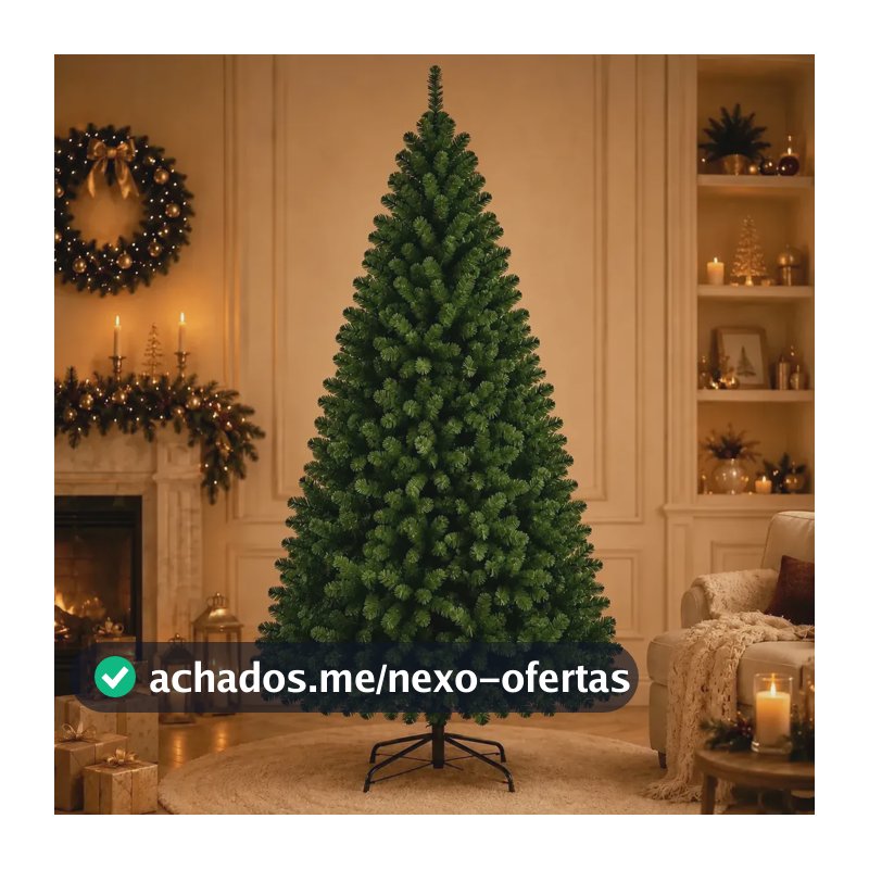 Árvore De Natal Grande 2,10 Metros Pinheiro Tradicional 1000 Galhos Cheia Verde Luxo