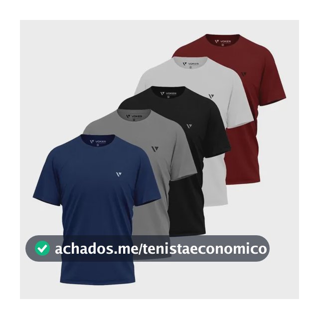Kit 5 Camisas Camisetas Masculina Slim Voker 100% Original