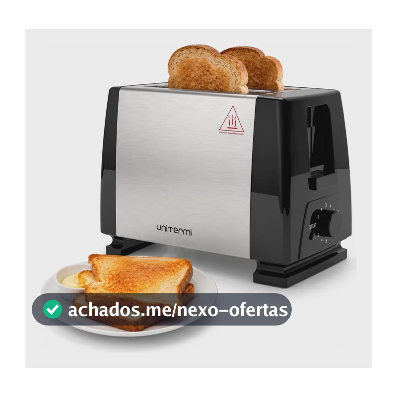 Torradeira Elétrica 650w Inox Duas Fatias Design Moderno Inox 127v
