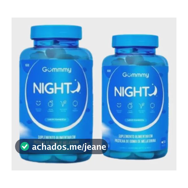 Kit 2 Gummy Night Melatonina Goma Sabor Framboesa 30und