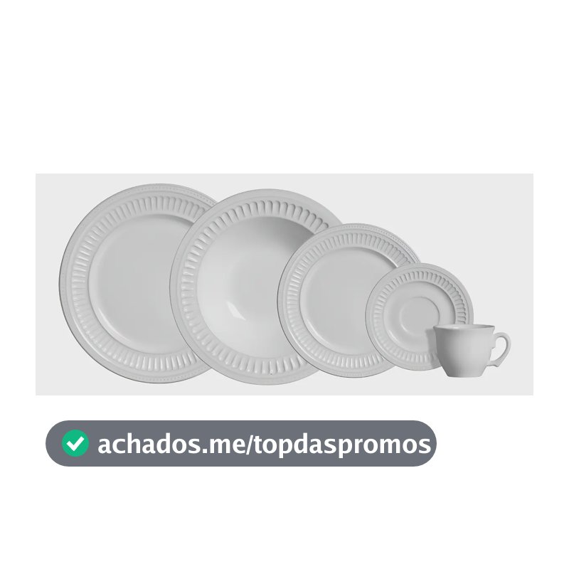 Aparelho de Jantar 20 peças Branco Poppy de Cerâmica - Scalla Cerâmica