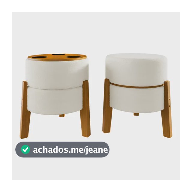 Puff Ravi Banqueta E Porta Copo Decorativo Para Sua Sala