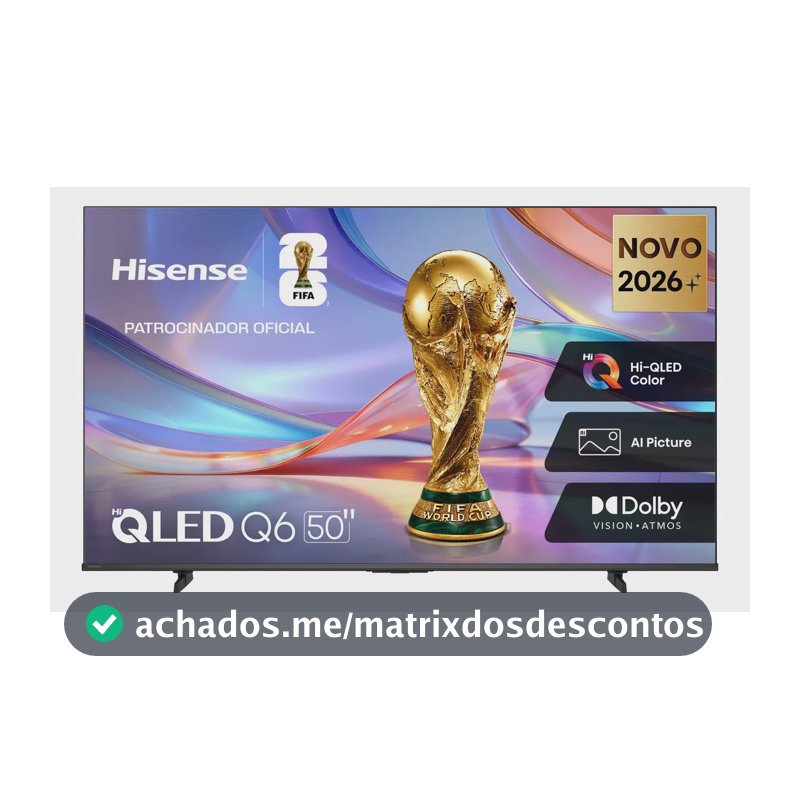 Smart Tv Hisense Hi-qled 4k 50  Polegadas Com Processador Ai, Dolby Vision Atmos E Compatibilidade Alexa - 50q6qvv