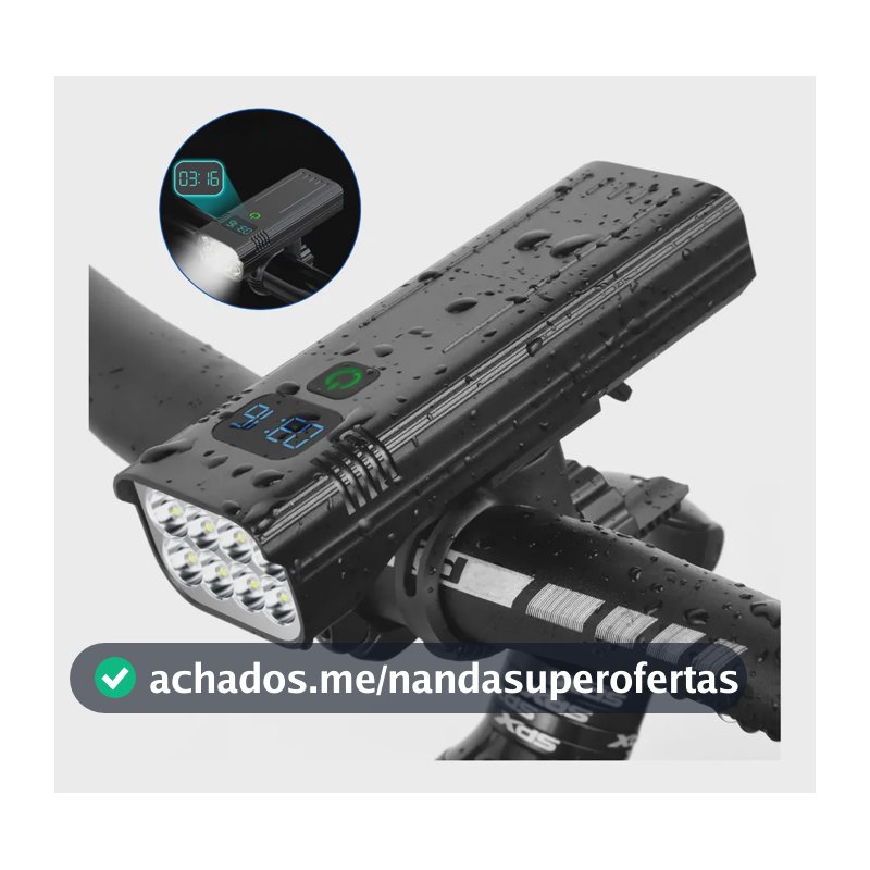 Farol Bike Recarregável Usb 8 Leds T6 Lanterna Bicicleta Profissional Led Super Potente Powerbank Ciclismo Forte Luz Branca