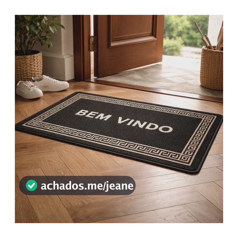 Tapete Capacho Porta Entrada Antiderrapante Emborrachado Pvc 40 Cm 60 Cm Preto Noite De Luxo 60x40