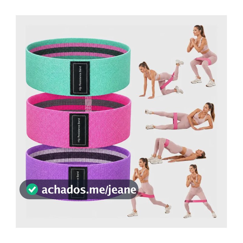 Kit 3 Faixas Elasticas Para Gluteos Mini Band Super Band Conforme Mostrado Na Figura
