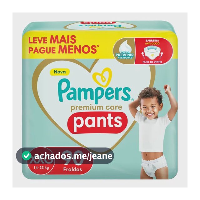 Fralda Pampers Premium Care Pants Tamanho XXG 90 Unidades