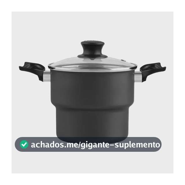 Cuscuzeira Reta Antiaderente Grafite 18cm Magnific Panelux Preto
