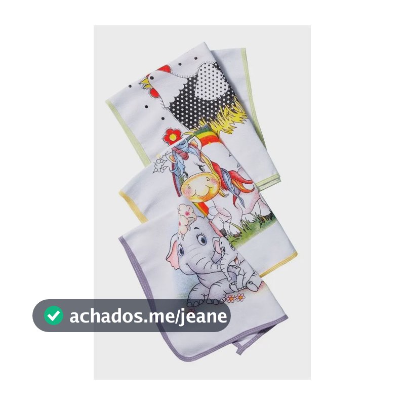 Kit 10 Panos de Prato Algodão Viés Estampado Neves Branco