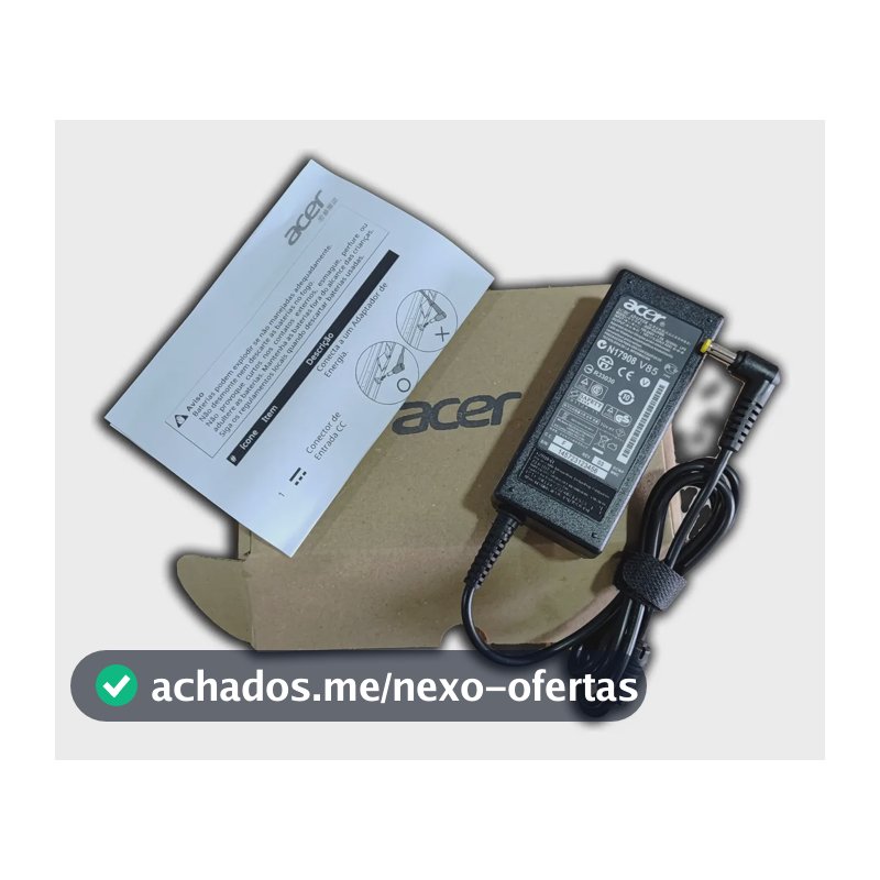 Fonte Carregador Para Notebook Acer 19v 3.42a 65w Voltagem De Entrada 100v-240v