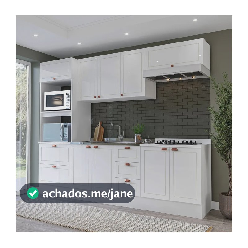 Cozinha Pérola Com Rodapé 5 Peças Torre Quente Cc Branco