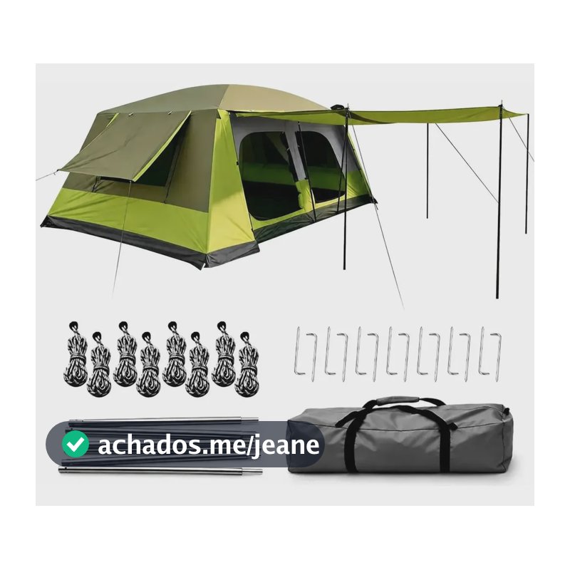 Barraca De Acampamento Com Dois Quartos  12-16 Passoas Verde