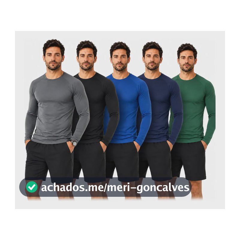 Kit 5 Camisetas Uv Térmica Segunda Pele Proteção Solar Plus Cores Sortidas G