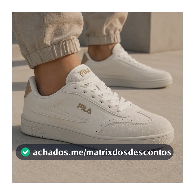 Tênis Fila Court 80 Masculino Casual Confortavel Original Bege/bege 41 Br