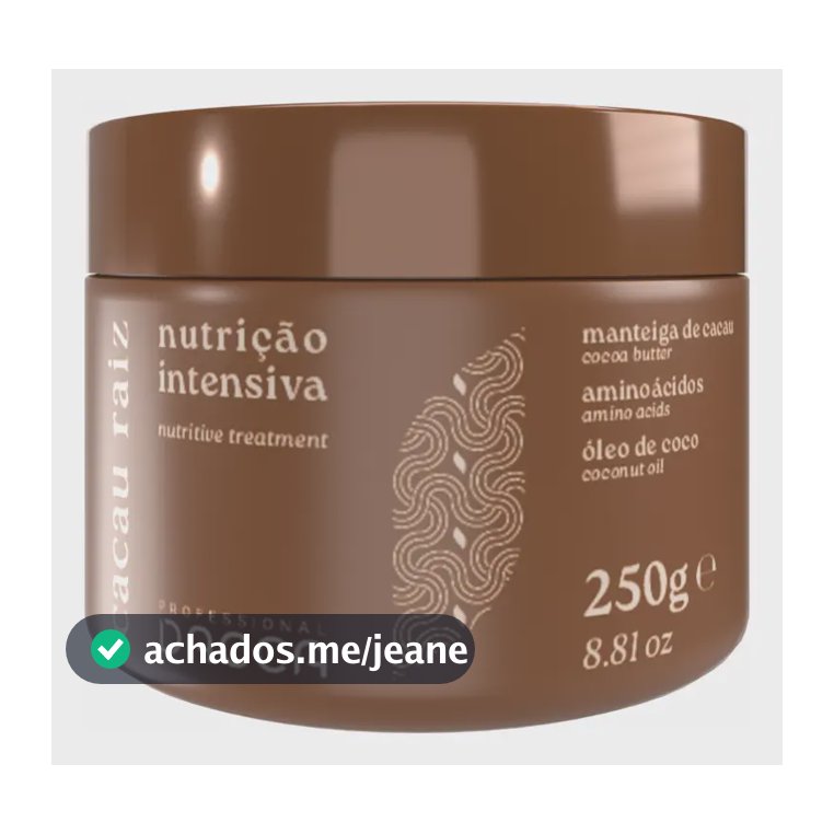 Máscara De Nutrição Intensiva Cacau Raiz 250g Dacca Professional