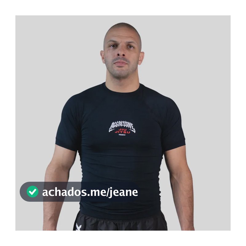 Rash Guard Jiu Jitsu Vouk Agressive No Gi Proteção Uv Preto G