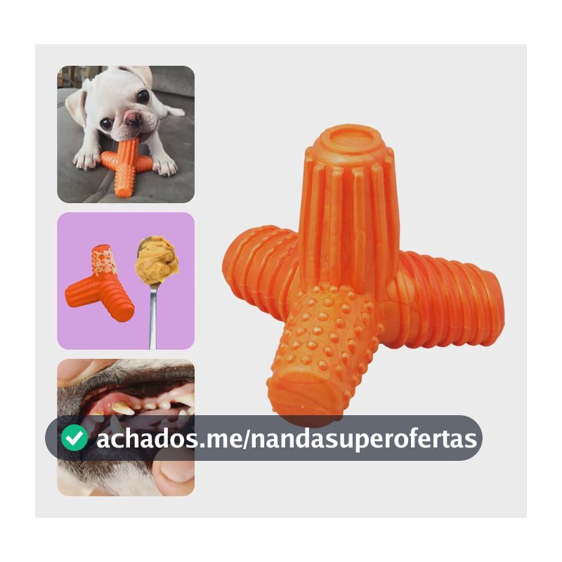 Mordedor Tridimensional 4 Dogs Soft Para Cães Pet Games Pp Laranja