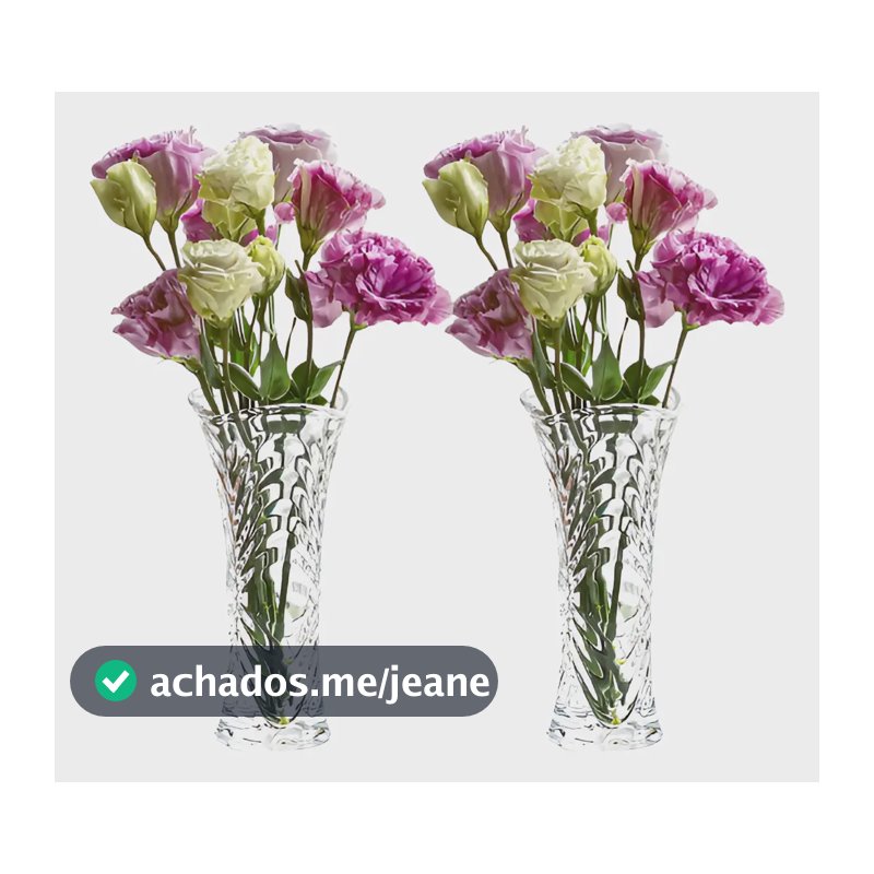 Kit 2 Vasos Decorativo De Vidro 17cm - Vasos Para Plantas Transparente