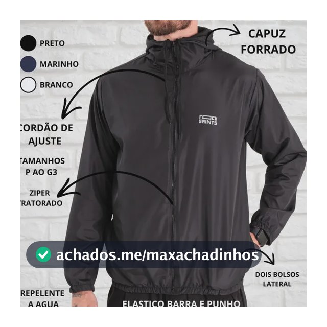 Jaqueta Casaco Corta Vento Rock Saints Liso