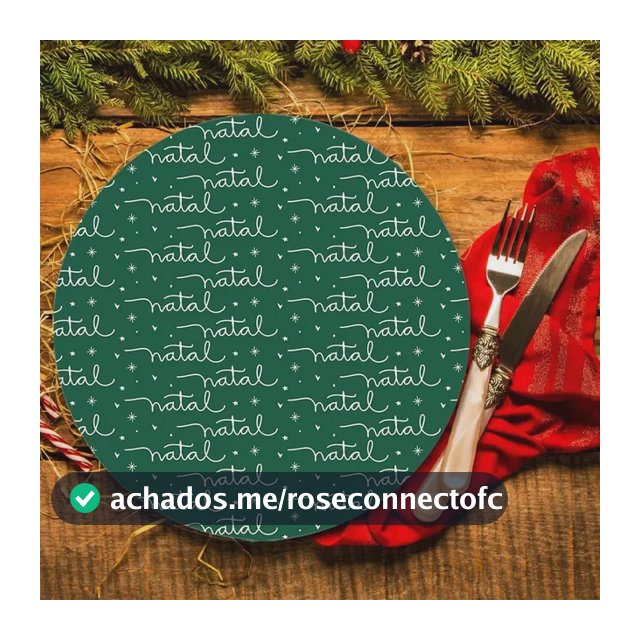 Kit 12 Capas Sousplat Suplat Natal Natalino 35cmx 35cm N1923 Verde Natal - 1923