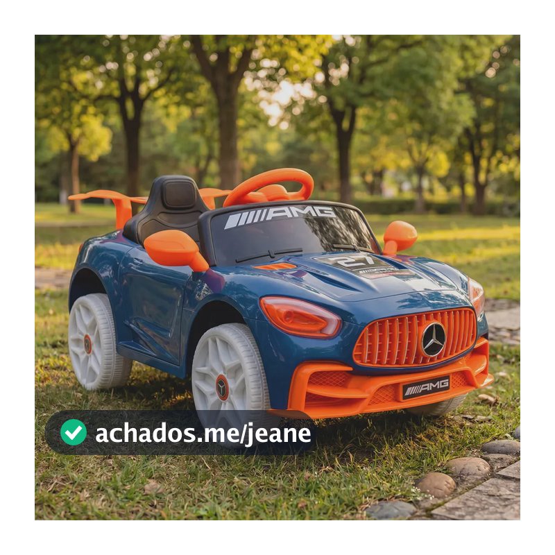 Carro Elétrico Infantil Mercedes AMG 6V Azul com Controle Remoto e Ré