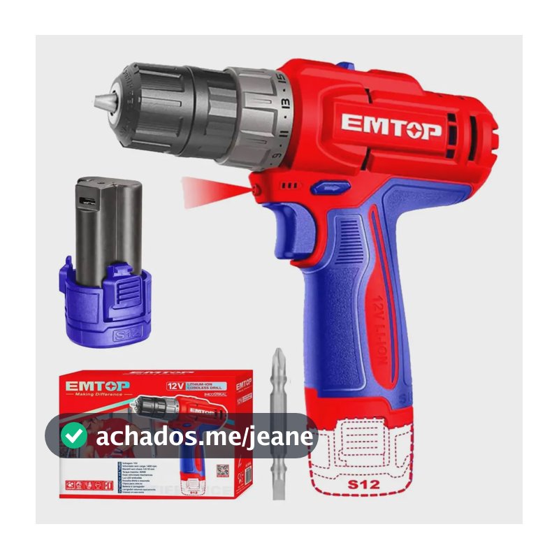 Parafusadeira/furadeira Sem Fio 12v 20nm 1500 Rpm C/ 1x1.5ah Azul 12v