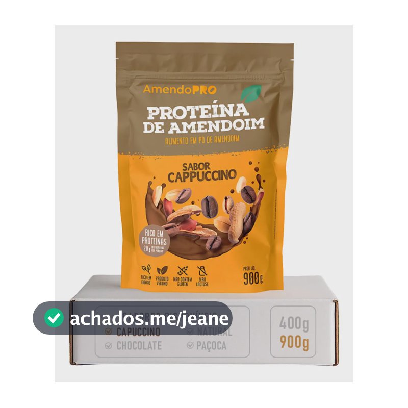 Proteína Vegana De Amendoim Cappuccino 900g Amendopro Cappuccino