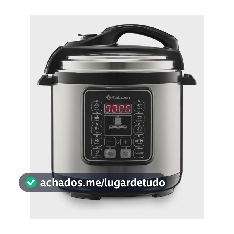 Panela de Pressão Elétrica 1100W Eletrozon Elt-808 de 6 Litros com Revestimento Antiaderente e Desligamento Automático