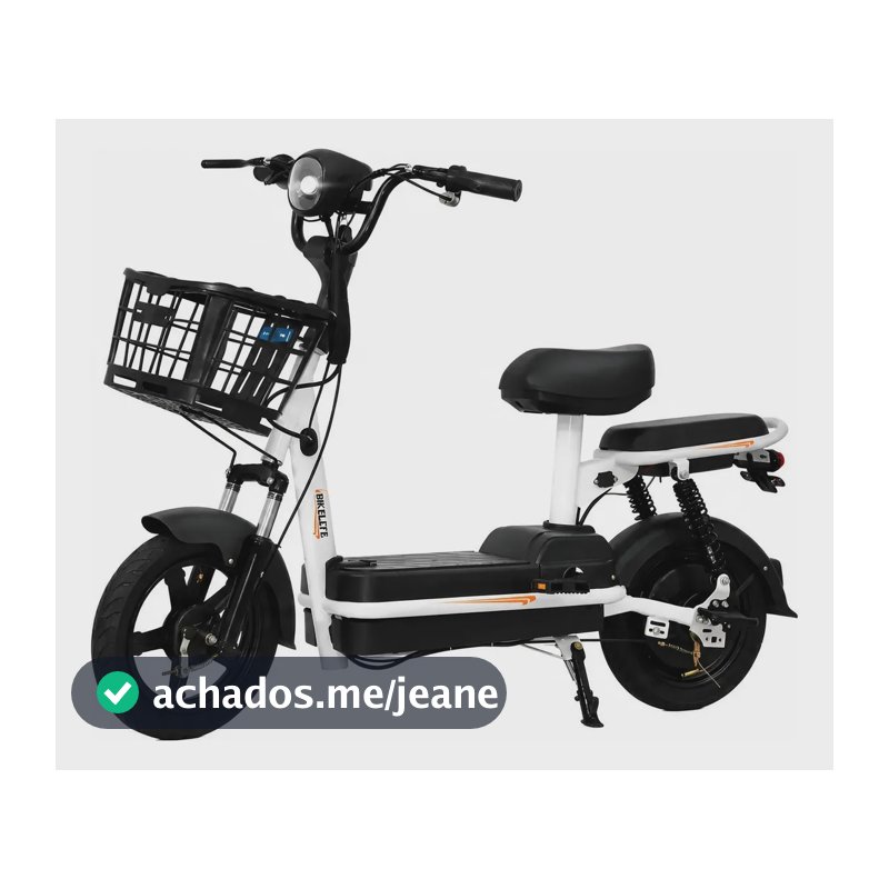 Bicicleta Elétrica 350w 48v 12ah Lítio Bateria Removível Branco 14