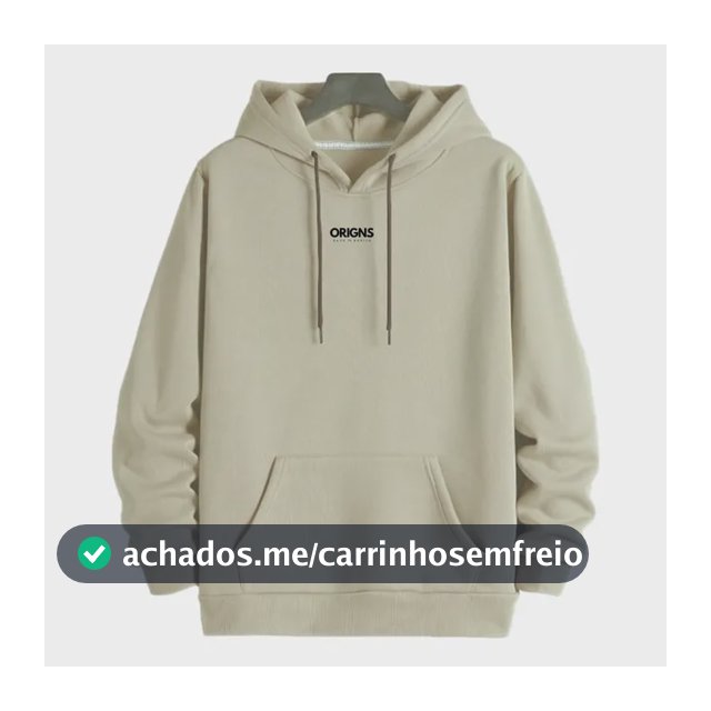 Blusa Moletom Canguru Masculino Bolso Capuz Preto Ou Bege